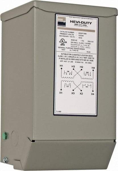 Sola/Hevi-Duty - 120/240 Input Volt, 16/32 Output Volt, 60 Hz, Buck Boost Transformer - 1 Phase, 6 Inch Wide x 5 Inch Deep x 10 Inch High, cULus Listed E77014 - Americas Industrial Supply