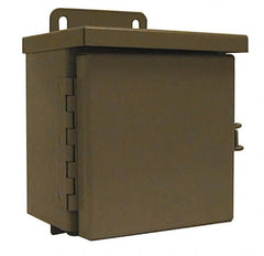 NEMA 1, 3R Steel Junction Box Enclosure with Hinge Flat Cover 10″ Wide x 12″ High x 6″ Deep, Rainproof & Watertight