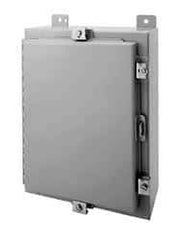 Wiegmann - Steel Standard Enclosure Hinge Flat Cover - NEMA 4, 12, 13, 24" Wide x 36" High x 8" Deep, Dirt-tight, Dust-tight, Oiltight & Watertight - Americas Industrial Supply