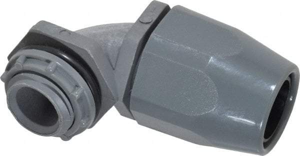 Thomas & Betts - 3/8" Trade, Thermoplastic Threaded Angled Liquidtight Conduit Connector - Insulated - Americas Industrial Supply