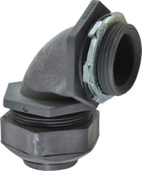 Thomas & Betts - 1-1/4" Trade, Thermoplastic Threaded Angled Liquidtight Conduit Connector - Insulated - Americas Industrial Supply