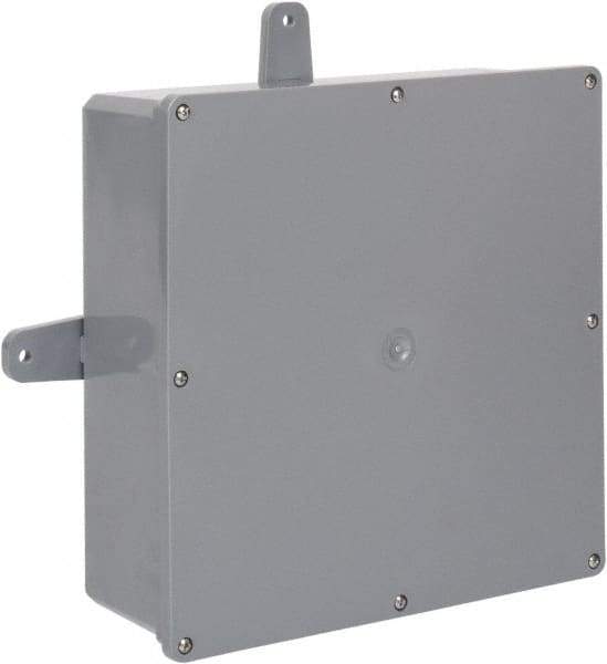 Thomas & Betts - Thermoplastic Junction Box Enclosure Screw Flat Cover - NEMA 4, 4X, 12" Wide x 12" High x 4" Deep, Corrosion Resistant - Americas Industrial Supply