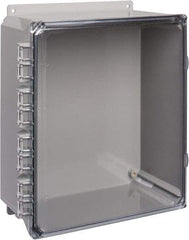 Thomas & Betts - Polycarbonate Standard Enclosure Hinge Flat Cover - NEMA 1, 2, 3, 4, 12, 3S, 3SX, 3X, 4X, 12" Wide x 14" High x 6" Deep, Impact Resistant - Americas Industrial Supply