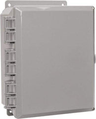 Thomas & Betts - Polycarbonate Standard Enclosure Hinge Flat Cover - NEMA 1, 2, 3, 4, 12, 3S, 3SX, 3X, 4X, 8" Wide x 10" High x 4" Deep, Impact Resistant - Americas Industrial Supply