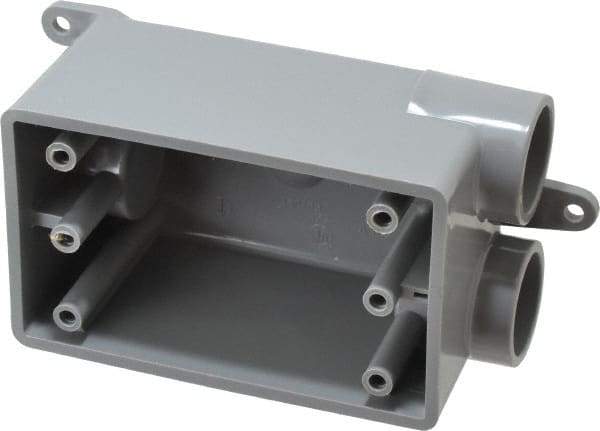 Thomas & Betts - 1 Gang, (3) 3/4" Knockouts, PVC Rectangle Junction Box - 115.3mm Overall Height x 98.4mm Overall Width x 61.5mm Overall Depth, Weather Resistant - Americas Industrial Supply