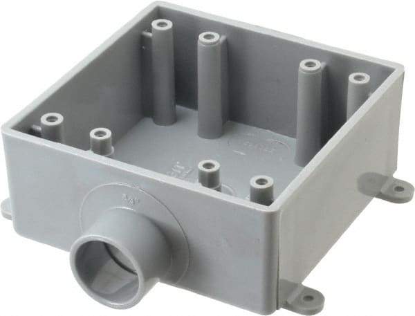 Thomas & Betts - 2 Gang, (1) 3/4" Knockout, PVC Rectangle Switch Box - 117.35mm Overall Height x 142.24mm Overall Width x 50.29mm Overall Depth, Weather Resistant - Americas Industrial Supply