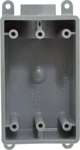 Thomas & Betts - 1 Gang, (1) 3/4" Knockout, PVC Rectangle Junction Box - 144.78mm Overall Height x 71.1mm Overall Width x 61.5mm Overall Depth, Weather Resistant - Americas Industrial Supply