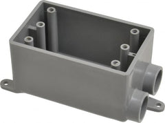 Thomas & Betts - 1 Gang, (2) 1/2" Knockouts, PVC Rectangle Junction Box - 115.3mm Overall Height x 98.4mm Overall Width x 61.5mm Overall Depth, Weather Resistant - Americas Industrial Supply