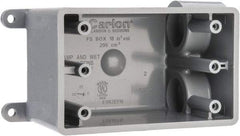 Thomas & Betts - 1 Gang, (2) 3/4" Knockouts, PVC Rectangle Junction Box - 115.3mm Overall Height x 98.4mm Overall Width x 61.5mm Overall Depth, Weather Resistant - Americas Industrial Supply