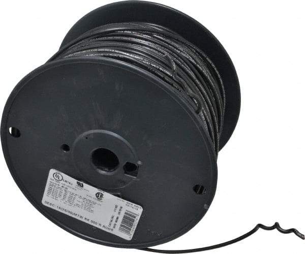 Southwire - 16 AWG, 26 Strand, Black Machine Tool Wire - PVC, Acid, Moisture and Oil Resistant, 500 Ft. Long - Americas Industrial Supply