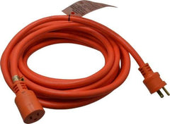 Southwire - 25', 14/3 Gauge/Conductors, Black Indoor & Outdoor Extension Cord - 1 Receptacle, 15 Amps, 125 VAC, UL SJTOW, NEMA 5-15P, 5-15R - Americas Industrial Supply