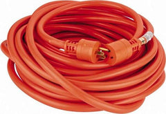 Southwire - 50', 12/3 Gauge/Conductors, Orange Indoor & Outdoor Extension Cord - 1 Receptacle, 15 Amps, 125 VAC, UL STW, NEMA 5-15P, 5-15R - Americas Industrial Supply
