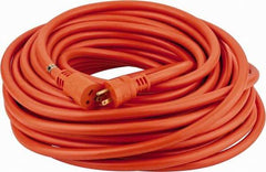 Southwire - 100', 12/3 Gauge/Conductors, Orange Indoor & Outdoor Extension Cord - 1 Receptacle, 15 Amps, 125 VAC, UL STW, NEMA 5-15P, 5-15R - Americas Industrial Supply