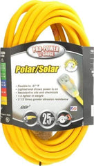 Southwire - 25', 12/3 Gauge/Conductors, Yellow Outdoor Extension Cord - 1 Receptacle, 15 Amps, 125 VAC, UL SJEOOW, NEMA 5-15P, 5-15R - Americas Industrial Supply