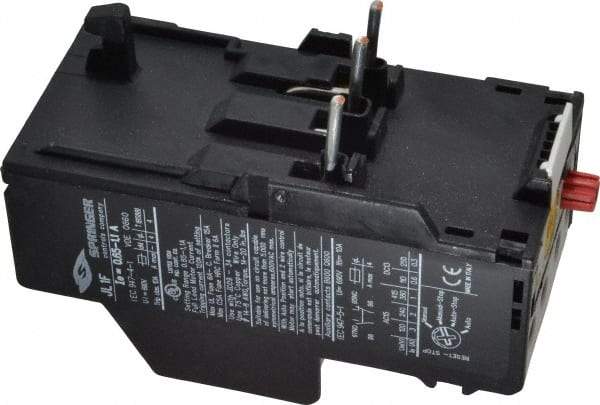 Springer - 0.65 to 1.1 Amp, IEC Overload Relay - Trip Class 10, For Use with 9-32A JC Contactors - Americas Industrial Supply