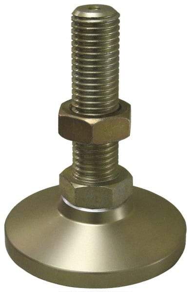 Gibraltar - 1/4-20 Bolt Thread, Studded Pivotal Stud Mount Leveling Pad & Mount - 1,000 Max Lb Capacity, 1" Base Diam - Americas Industrial Supply