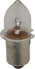 Value Collection - 2.975 Watt, 5.95 Volt, Incandescent Miniature & Specialty B3-1/2 Lamp - Single Contact Miniature Flanged Base, 2 to 4.999 Equivalent Range, Warm (1,000 to 3,000), Dimmable, 1-1/4" OAL - Americas Industrial Supply
