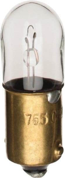 Value Collection - 0.945 Watt, 6.3 Volt, Incandescent Miniature & Specialty T3-1/4 Lamp - Miniature Bayonet Base, 0.01 to 0.999 Equivalent Range, Warm (1,000 to 3,000), Dimmable, 1-1/4" OAL - Americas Industrial Supply