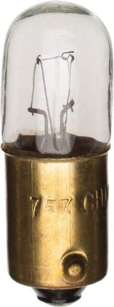 Value Collection - 2.24 Watt, 28 Volt, Incandescent Miniature & Specialty T3-1/4 Lamp - Miniature Bayonet Base, 2 to 4.999 Equivalent Range, Warm (1,000 to 3,000), Dimmable, 1-1/4" OAL - Americas Industrial Supply