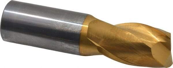 Atrax - 1", 1-1/2" LOC, 1" Shank Diam, 4" OAL, 2 Flute, Solid Carbide Square End Mill - Single End, TiN Finish, Spiral Flute, 30° Helix, Centercutting, Right Hand Cut - Americas Industrial Supply