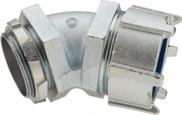 Thomas & Betts - 2-1/2" Trade, Malleable Iron Threaded Angled Liquidtight Conduit Connector - Noninsulated - Americas Industrial Supply