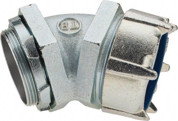 Thomas & Betts - 3" Trade, Malleable Iron Threaded Angled Liquidtight Conduit Connector - Noninsulated - Americas Industrial Supply