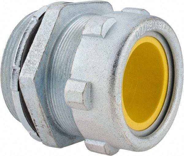 O-Z/Gedney - 1.8 to 2.1" Cable Capacity, Liquidtight, Straight Strain Relief Cord Grip - 3 NPT Thread, 2-1/2" Long, Iron - Americas Industrial Supply