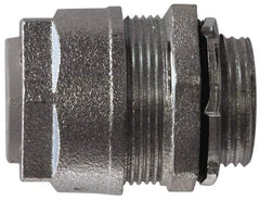 O-Z/Gedney - 0.3 to 0.4" Cable Capacity, Liquidtight, Straight Strain Relief Cord Grip - 5/8 NPT Thread, 1-1/4" Long, Iron - Americas Industrial Supply