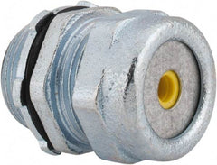 O-Z/Gedney - 0.1 to 0.2" Cable Capacity, Liquidtight, Straight Strain Relief Cord Grip - 3/4 NPT Thread, 1-3/16" Long, Iron - Americas Industrial Supply