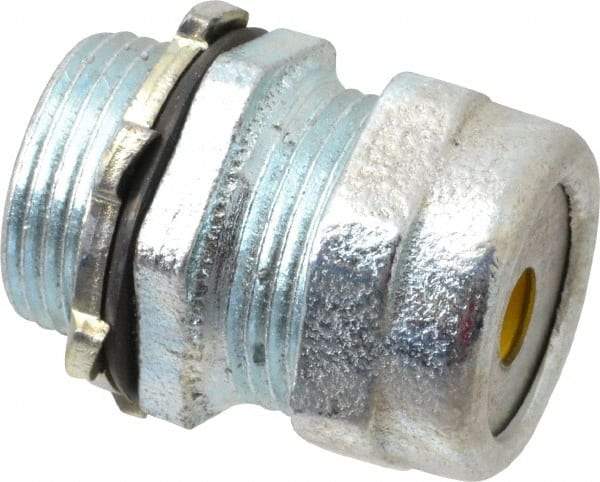 O-Z/Gedney - 0.2 to 0.3" Cable Capacity, Liquidtight, Straight Strain Relief Cord Grip - 3/4 NPT Thread, 1-3/16" Long, Iron - Americas Industrial Supply