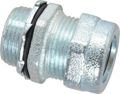 O-Z/Gedney - 0.3 to 0.4" Cable Capacity, Liquidtight, Straight Strain Relief Cord Grip - 3/4 NPT Thread, 1-3/16" Long, Iron - Americas Industrial Supply