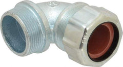 Thomas & Betts - 1 to 1-3/16" Cable Capacity, Liquidtight, Elbow Strain Relief Cord Grip - 1-1/2 NPT Thread, Iron - Americas Industrial Supply