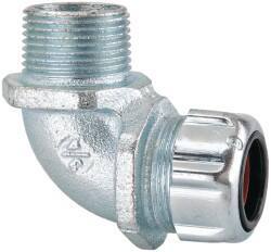 Thomas & Betts - 0.62 to 3/4" Cable Capacity, Liquidtight, Elbow Strain Relief Cord Grip - 3/4 NPT Thread, Iron - Americas Industrial Supply