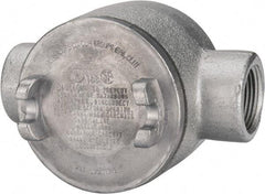 Thomas & Betts - (2) 1" Knockouts, Iron Round GUAC - 3-1/2" Overall Width x 2.31" Overall Depth - Americas Industrial Supply