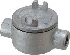 Thomas & Betts - (2) 3/4" Knockouts, Iron Round GUAC - 3-1/2" Overall Width x 2" Overall Depth - Americas Industrial Supply