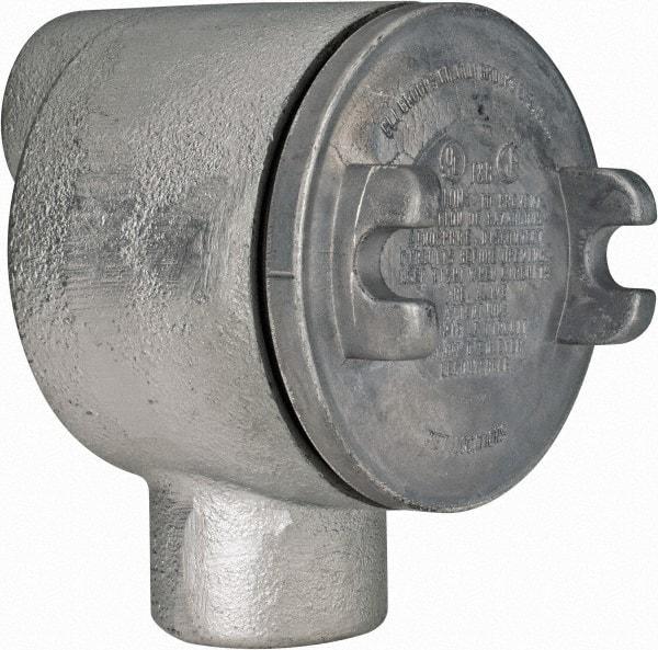 Thomas & Betts - (2) 1" Knockouts, Iron Round GUAB - 3-1/2" Overall Width x 2.31" Overall Depth - Americas Industrial Supply