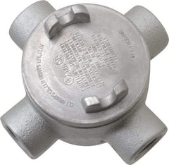 Thomas & Betts - (4) 3/4" Knockouts, Iron Round GUAX - 3-1/2" Overall Width x 2" Overall Depth - Americas Industrial Supply