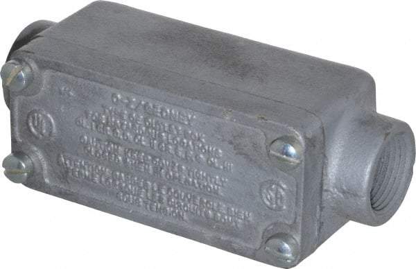 O-Z/Gedney - C Body, 3/4" Trade, Rigid Malleable Iron Conduit Body - Rectangle, 1" OAL, Hazardous Locations - Americas Industrial Supply