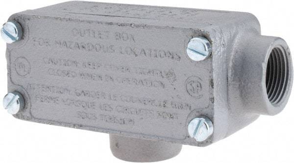 O-Z/Gedney - T Body, 3/4" Trade, Rigid Malleable Iron Conduit Body - Rectangle, 1" OAL, Hazardous Locations - Americas Industrial Supply