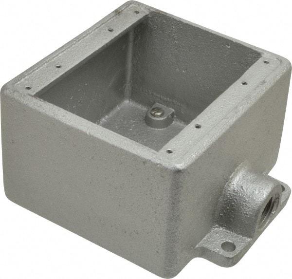 Thomas & Betts - 2 Gang, (1) 1/2" Knockout, Iron Rectangle Device Box - Zinc Plated - Americas Industrial Supply