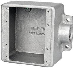 Thomas & Betts - 2 Gang, (1) 3/4" Knockout, Iron Rectangle Device Box - Zinc Plated - Americas Industrial Supply