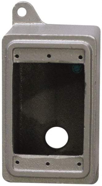 O-Z/Gedney - 1 Gang, 1/2" Knockouts, Iron Rectangle Device Box - Aluminum Enamel, Zinc Electroplated - Americas Industrial Supply