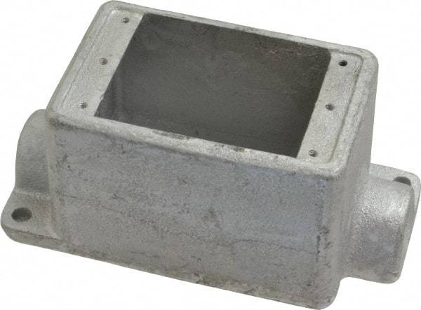 Thomas & Betts - 1 Gang, (2) 1/2" Knockouts, Iron Rectangle Device Box - 2-3/4" Overall Width - Americas Industrial Supply