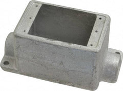 Thomas & Betts - 1 Gang, (2) 1/2" Knockouts, Iron Rectangle Device Box - 2-3/4" Overall Width - Americas Industrial Supply