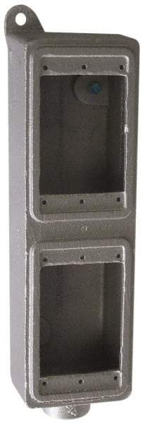 O-Z/Gedney - 1 Gang, 3/4" Knockouts, Iron Rectangle Device Box - Aluminum Enamel, Zinc Electroplated - Americas Industrial Supply