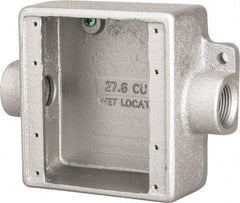 Thomas & Betts - 2 Gang, (2) 3/4" Knockouts, Iron Rectangle Device Box - 4.63" Overall Height x 5.38" Overall Width x 2" Overall Depth - Americas Industrial Supply