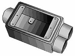 Thomas & Betts - 2 Gang, (2) 1/2" Knockouts, Iron Rectangle Device Box - Zinc Plated - Americas Industrial Supply