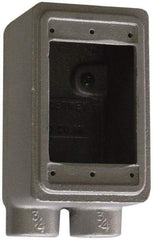 O-Z/Gedney - 1 Gang, 3/4" Knockouts, Iron Rectangle Device Box - Aluminum Enamel, Zinc Electroplated - Americas Industrial Supply