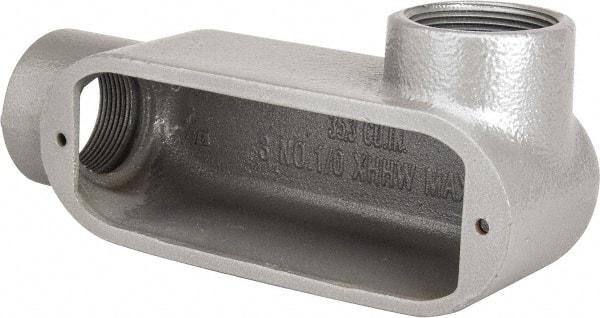 Hubbell Killark - Form 35, LR Body, 1-1/2" Trade, IMC, Rigid Malleable Iron Conduit Body - Oval, 8-1/8" OAL, 31 cc Capacity, Hazardous & Wet Locations - Americas Industrial Supply