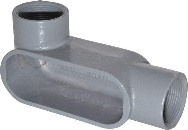 Hubbell Killark - Form 7, LL Body, 1-1/2" Trade, IMC, Rigid Iron Conduit Body - Oval, 7-1/4" OAL, 26 cc Capacity, Gray, Hazardous & Wet Locations - Americas Industrial Supply